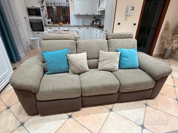 divano 3 posti con 2 relax elettrici 