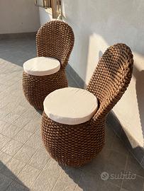 2 Sedie in foglie di banano