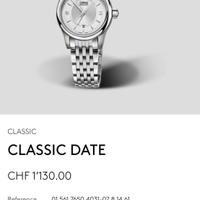 Oris Classic Date 28mm automatico Nuovo!