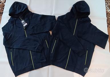 2 Felpe da lavoro nere con zip taglia S-L
