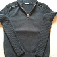 Maglione Nero uomo mezza zip