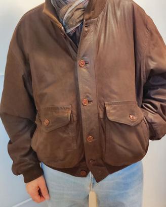 Giaccone bomber vintage pelle Tincati/Basso