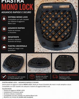 piastra mono lock per bauletto moto