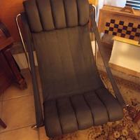 Chaise longue - Poltrona anni 70 pelle e acciaio