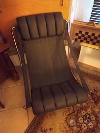 Chaise longue - Poltrona anni 70 pelle e acciaio