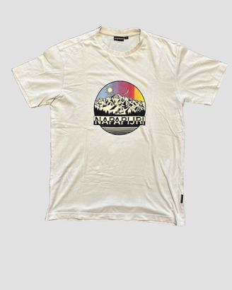 Napapijri t-shirt uomo bianco panna tg M cotone
