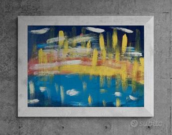 Quadro arte astratta su legno