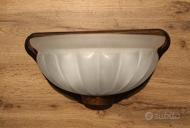 Plafoniera legno e vetro