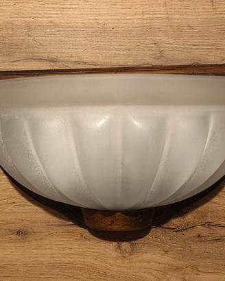 Plafoniera legno e vetro
