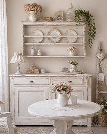 Tavolo rotondo massello 120 cm shabby chic – lac