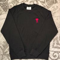 Felpa Amiri nera M logo ami Paris cuore rosso