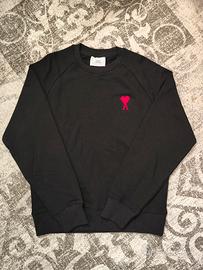 Felpa Amiri nera M logo ami Paris cuore rosso