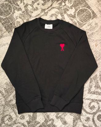 Felpa Amiri nera M logo ami Paris cuore rosso