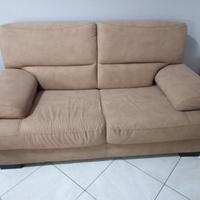 Divano letto in pelle, 2 posti colore neutro 