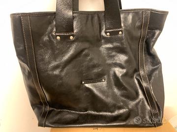 Borsa Vintage COCCINELLE Tote Bag Vera Pelle Nera
