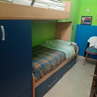 cameretta come nuova,verde e blu in legno massello