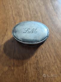 Scatola vintage per rosario in argento 800