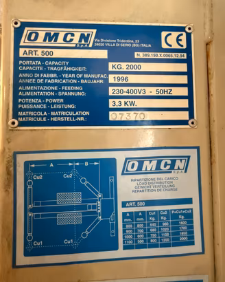Ponte per auto OMCN una colonna