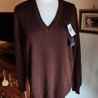 maglione marrone cioccolato pura lana vergine