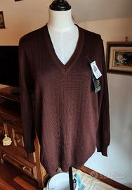 maglione marrone cioccolato pura lana vergine