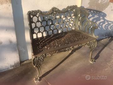 Panchina da giardino stile shabby chic ghisa