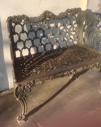 Panchina da giardino stile shabby chic ghisa