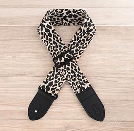 Tracolla cinta cinghia Leopardata chiara chitarra
