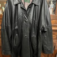 Giacca in vera pelle nera vintage da donna tg.46