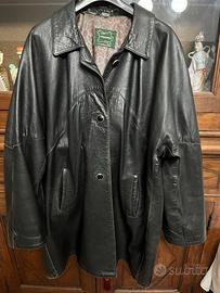 Giacca in vera pelle nera vintage da donna tg.46