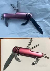 2 coltellini tascabile 5 usi, con scritta su bordo