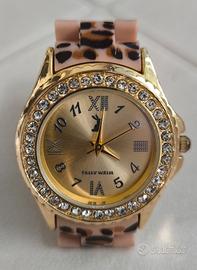 Orologio da polso leopardato dal design distintivo