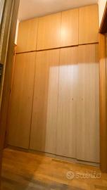Armadio 4 ante con sopralzo legno chiaro 167xh280