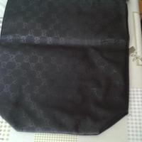 Borsa nylon nera stampata