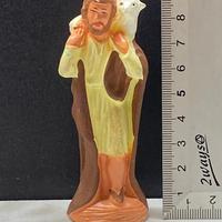 Statuina presepe in terracotta pastore con agnello