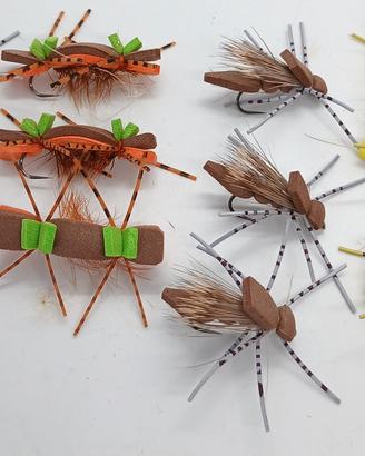 12 mosche secche foam pesca a mosca