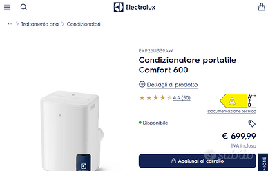 Condizionatore portatile Electrolux EXP26U339AW