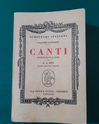 libro antico - giacomo leopardi - canti