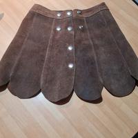 Gonna sottana bambina camoscio anni 70