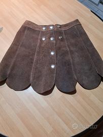 Gonna sottana bambina camoscio anni 70