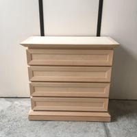 Mobile comò cassettiera in legno al grezzo