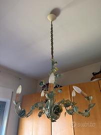 Lampadario classico 5 luci in ferro battuto