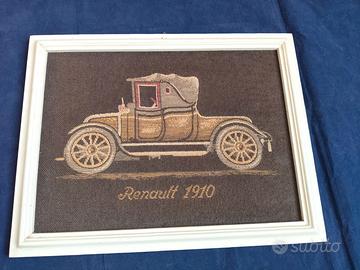 Quadro in tessuto ricamato – Renault 1910 (45×34 c