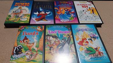 LOTTO 7 VHS DISNEY Dumbo Sirenetta Bambi Fantasia