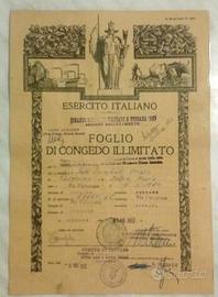 Foglio di Congedo Illimitato Esercito Italiano1953