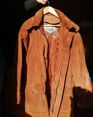 Giacca invernale in pelle scamosciata