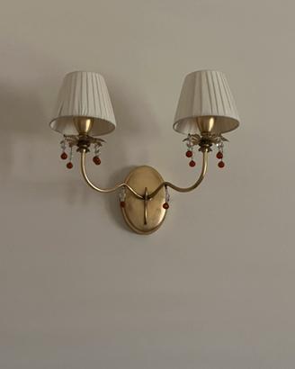 Applique da parete con doppio paralume