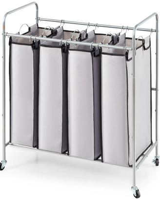 Carrello Portabiancheria a 4 Sezioni 765x406 mm