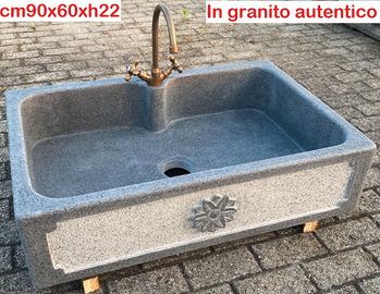 Lavello lavandino per cucina in pietra 90x60cm 1