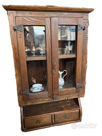 VETRINA ANTICA IN LEGNO DA APPENDERE