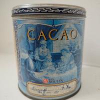 Antica scatola latta barattolo cacao Van Houten